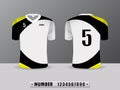 Black and yellow football club t-shirt sport design template