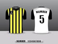 Black and yellow football club t-shirt sport design template.