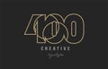 black and yellow gold number 400 logo company icon design