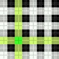 Black, yellow, green and white fabric texture check tartan seamless pattern. Vector illustration. eps10 Royalty Free Stock Photo