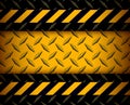 Black yellow iron surface background with diamond plate texture pattern Royalty Free Stock Photo