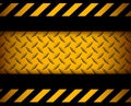 Black yellow iron surface background with diamond plate texture pattern Royalty Free Stock Photo