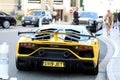 Black And Yellow Lamborghini SVJ - Rear View Royalty Free Stock Photo