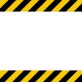 Black and yellow line striped background. Caution tape