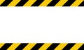 Black and yellow line striped background. Caution tape