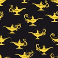 Black and yellow magic lamps pattern