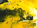 Black and yellow marble abstract hand painted background