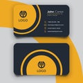 Black and yellow minimalist business card. S design name card vector template Royalty Free Stock Photo