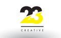 23 Black and Yellow Number Logo Design.