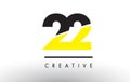 22 Black and Yellow Number Logo Design.