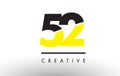 52 Black and Yellow Number Logo Design.