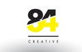 84 Black and Yellow Number Logo Design.