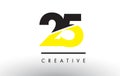 25 Black and Yellow Number Logo Design.
