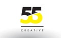 55 Black and Yellow Number Logo Design.