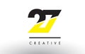 27 Black and Yellow Number Logo Design.