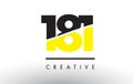 181 Black and Yellow Number Logo Design. Royalty Free Stock Photo