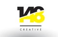 148 Black and Yellow Number Logo Design.