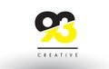 93 Black and Yellow Number Logo Design.