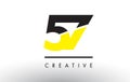 57 Black and Yellow Number Logo Design.