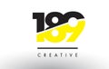 189 Black and Yellow Number Logo Design. Royalty Free Stock Photo