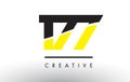 177 Black and Yellow Number Logo Design. Royalty Free Stock Photo