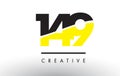 149 Black and Yellow Number Logo Design. Royalty Free Stock Photo