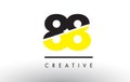 88 Black and Yellow Number Logo Design.