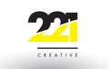 221 Black and Yellow Number Logo Design.
