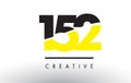 152 Black and Yellow Number Logo Design.