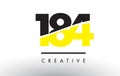 184 Black and Yellow Number Logo Design. Royalty Free Stock Photo