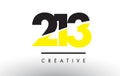 213 Black and Yellow Number Logo Design. Royalty Free Stock Photo