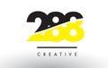 288 Black and Yellow Number Logo Design. Royalty Free Stock Photo