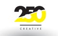 250 Black and Yellow Number Logo Design.