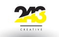 243 Black and Yellow Number Logo Design. Royalty Free Stock Photo