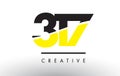 317 Black and Yellow Number Logo Design.