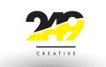 249 Black and Yellow Number Logo Design.