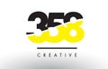 358 Black and Yellow Number Logo Design. Royalty Free Stock Photo