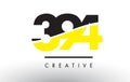 394 Black and Yellow Number Logo Design. Royalty Free Stock Photo
