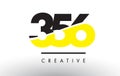 356 Black and Yellow Number Logo Design.