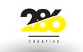 286 Black and Yellow Number Logo Design.