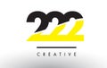 222 Black and Yellow Number Logo Design.