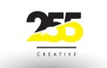 255 Black and Yellow Number Logo Design.