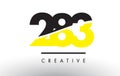 283 Black and Yellow Number Logo Design. Royalty Free Stock Photo