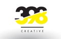 398 Black and Yellow Number Logo Design. Royalty Free Stock Photo