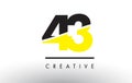 43 Black and Yellow Number Logo Design.