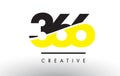 366 Black and Yellow Number Logo Design.