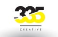 335 Black and Yellow Number Logo Design. Royalty Free Stock Photo