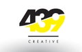 439 Black and Yellow Number Logo Design. Royalty Free Stock Photo