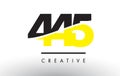 445 Black and Yellow Number Logo Design. Royalty Free Stock Photo