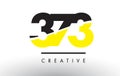 373 Black and Yellow Number Logo Design.